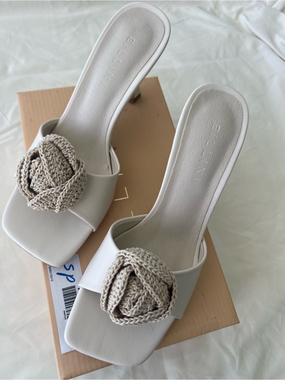 Billini Ivory Knotted Slide Mules